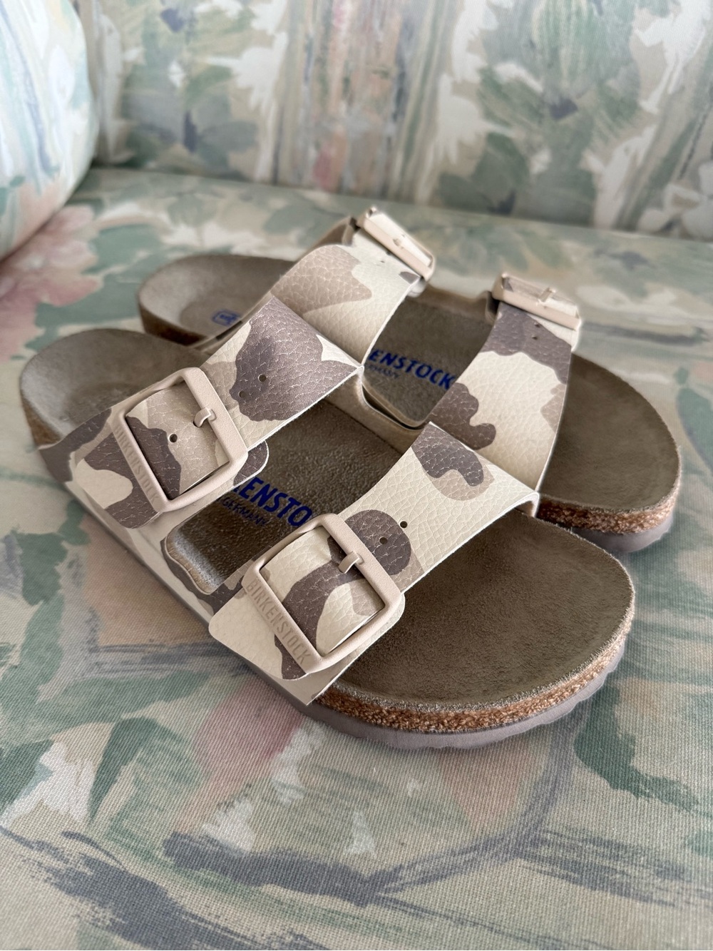 Birkenstock Arizona Desert Soil Camo Sand Sandals 37 L6 M4 Narrow Soft Footbed